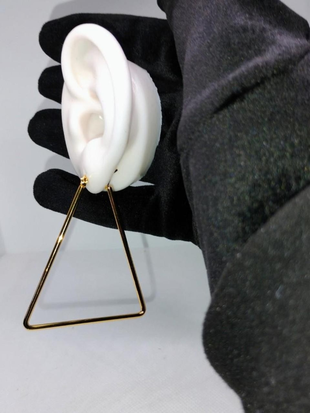 Triangle Hoop Earrings, Gold Plated